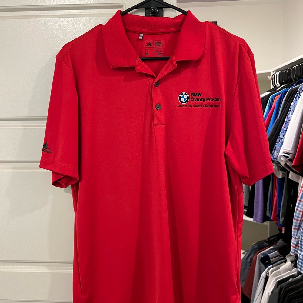 Red Adidas BMW Polo Size Medium.